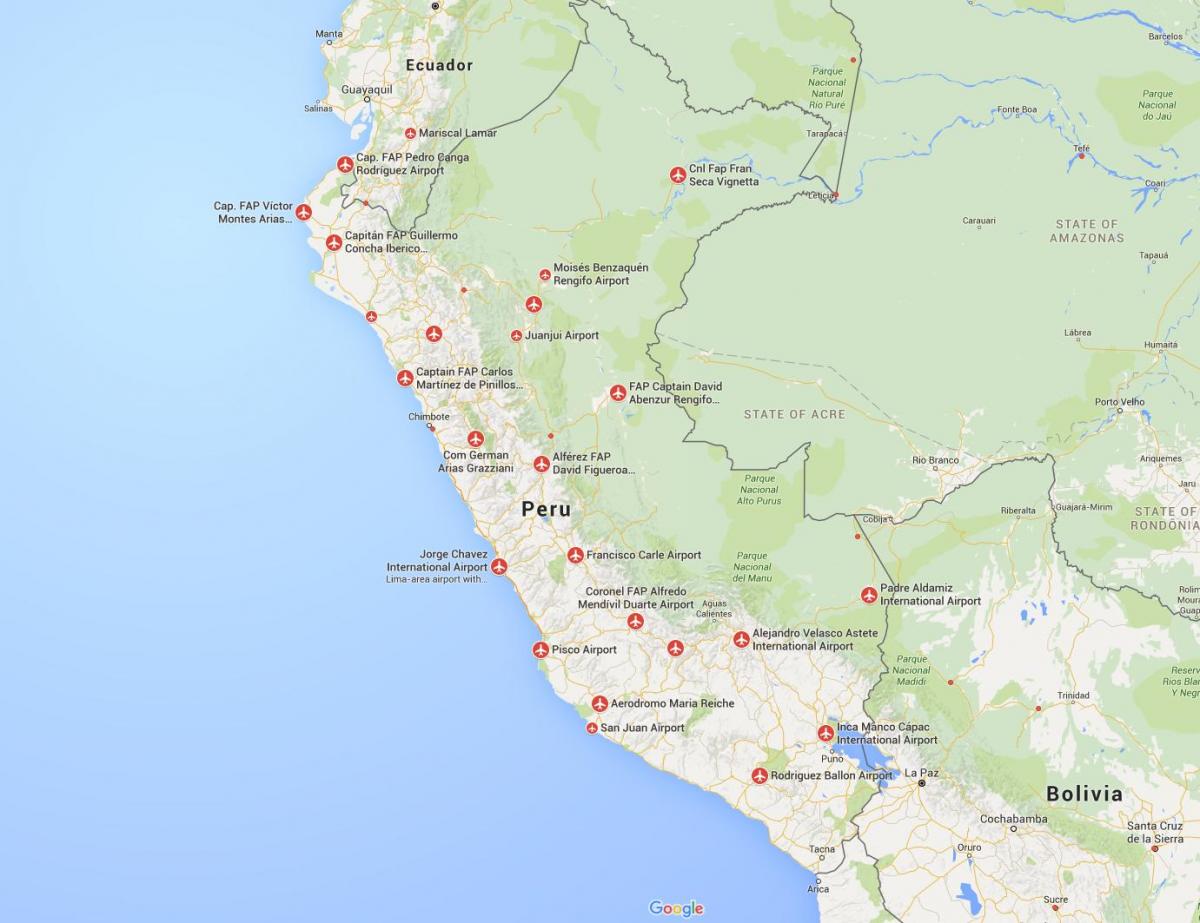 нисэх онгоцны буудал Перу улс дахь газрын зураг