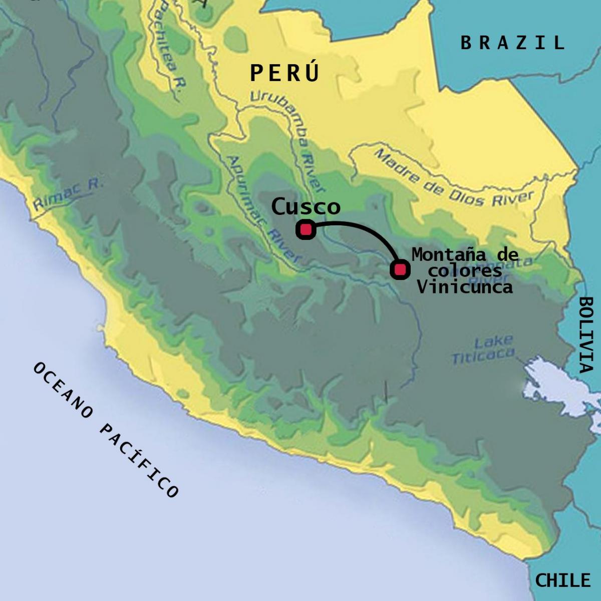 vinicunca Перу газрын зураг