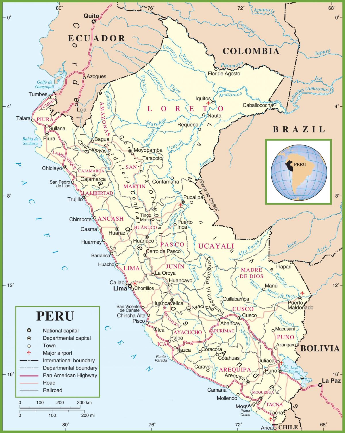 зураг улс төрийн газрын зураг Перу